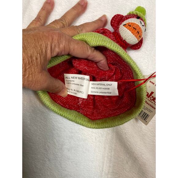 Seasons of Cannon Falls Monkeez Baby Collection Sock Monkey One Sz NWT Baby Cap - Picture 4 of 4